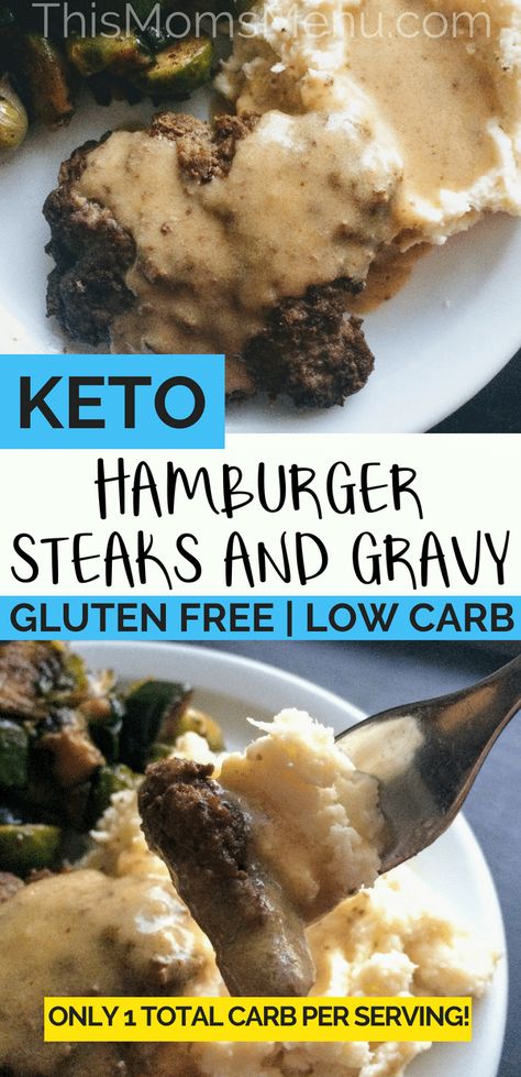 Hamburger Steaks and Gravy | Keto Keto Hamburger, Hamburger Steak And Gravy, Hamburger Steaks, Comidas Keto, Boiled Egg Diet Plan, Hamburger Steak, Diner Recept, Low Carb Diets, Low Carb Diet Recipes