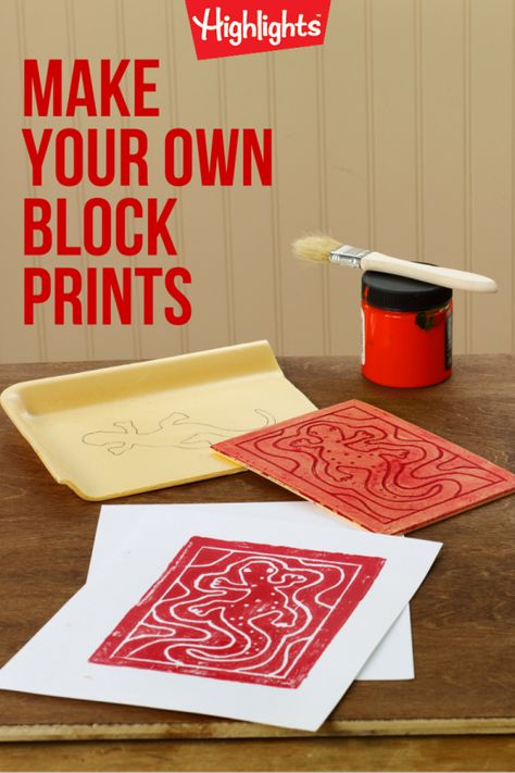 Diy Print Making Art, Easy Printing Techniques, Foam Block Printing, Print Making For Kids Art Projects, Printmaking Projects For Kids, Print Making Ideas Easy, Print Making Ideas Printmaking, Easy Printmaking Ideas, Foam Art Projects