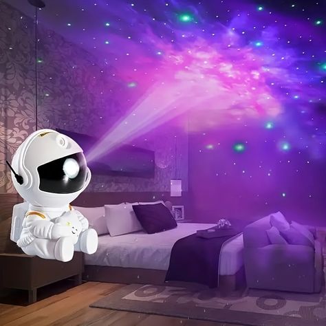 USB Astronaut Sky Projection Light Full Sky Star Atmosphere Small Night Light Astronaut Laser Nebula Light For Home Decor Living Room, Halloween, Christmas, Wedding Decor, Desk Accessories, For Camping, Party, Perfect Gift For Birthday Christmas Starry Night Light, Star Projector, Viria, Projector Lamp, Sky Color, Led Projector, Wall Fans, Light Project, Smart Lighting