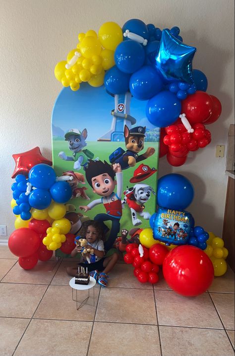 Paw Patrol Balloon Backdrop, Paw Patrol Balloon Decorations, Paw Patrol Balloon Arch, Paw Patrol Balloon Garland, Paw Patrol Backdrop, 30th Birthday Background, Paw Patrol Birthday Party Cake, Star Backdrop, Paw Patrol Balloons