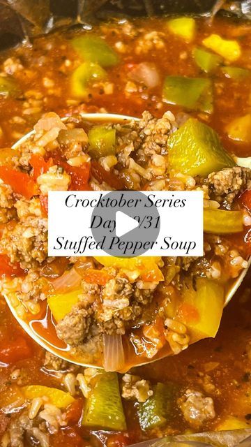 Stephanie Gigliotti, Stuffed Bell Pepper Soup, Budget Family Meals, Instagram Recipes, Stuffed Pepper, Pepper Soup, Crockpot Beef, Soup Season, Stuffed Pepper Soup