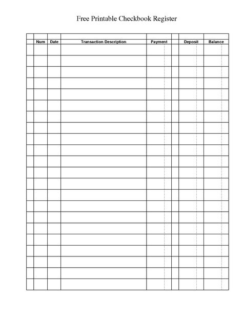 Free+Printable+Checkbook+Register+Templates Printable Check Register, Checkbook Register, Printable Checks, Blank Check, Saving Strategies, Check Register, Bill Tracker, Budget Sheets, Printable Chart