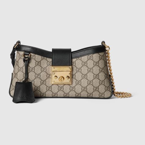 Gucci Padlock small shoulder bag Gucci Padlock Bag, Gucci Chain Bag, New Gucci Bags, Gucci Mini Bag, Gucci Padlock, Structured Shoulder, Leather Key Case, Beige Bag, Leather Detail