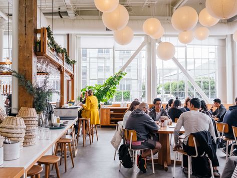 The 20 Best Brunch Spots In SF - San Francisco - The Infatuation Tartine Manufactory, Restaurant Ambience, San Francisco Breakfast, Breakfast Shop, Waffle Shop, Places In San Francisco, Industrial Windows, Breakfast Places, Brunch Places