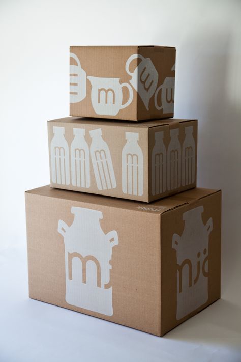 clever mjölk Home Decor Packaging, Packaging Box Design, Decor Packaging, Carton Design, Kraft Packaging, Milk Packaging, Design Café, Cool Packaging, Craft Packaging