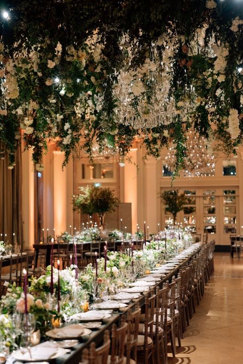 How Tara Fay Shaped the World of Weddings in Ireland & Beyond Wedding Reception Decorations Indoor, Reception Decorations Indoor, Wedding Reception Indoor, Wedding Ireland, Ireland Wedding Venues, Tablescape Wedding, Indoor Wedding Receptions, Floral Installations, Extravagant Wedding