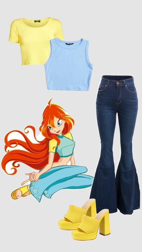 bloom! #bloom #bloomcore #winxclub #winx Winx Bloom Outfits, Bloom Winx Club Outfits, Bloom Winx Club Costume, Winx Halloween, Bloom Outfits, Bloom Costume, Spooky Fits, Bloom Cosplay, Winx Costume