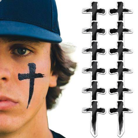 BLSTK Athletics - Sports Eye Black Temporary Tattoos (Cross - 6 Pack) Made in the USA No Grease, No Mess, Fast Application Eye Black https://amzn.to/3Ue4y8n Sports Eye Black, Tattoos Cross, Temporary Tattoos, Eye Black, 6 Pack, Grease, Made In The Usa, Tattoos, Sports