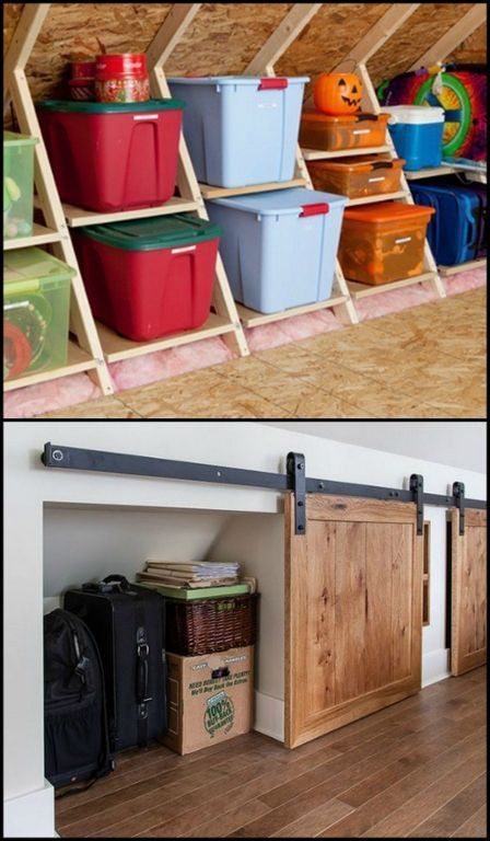 Attic Decoration, Attic Closet, Craftsman Interior, House Organization, Diy Rangement, Loft Storage, Attic Room, Attic Space, Attic Design