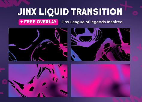 Jinx Background, Jinx Design, Arcane Design, Liquid Transition, Streaming Aesthetic, Overlays Aesthetic, Twitch League, Streamer Aesthetic, Stream Setup