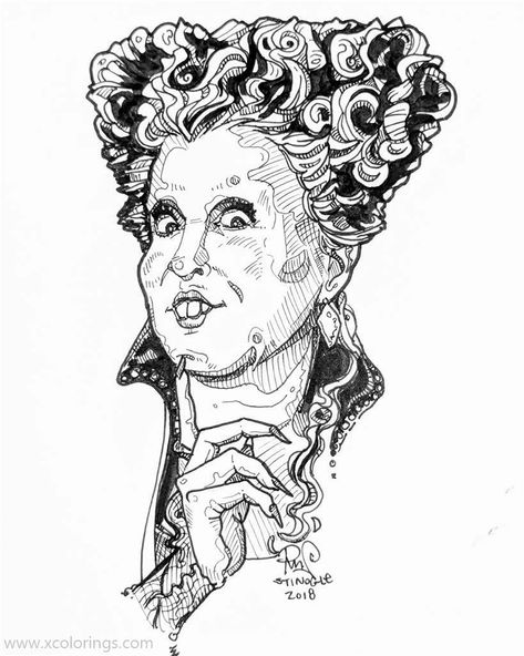 Sisters Coloring Pages, Hocus Pocus Coloring Pages, The Craft Movie, Hocus Pocus Witches, Winifred Sanderson, Family Coloring Pages, Pumpkin Coloring Pages, Color Drawing Art, Detailed Coloring Pages