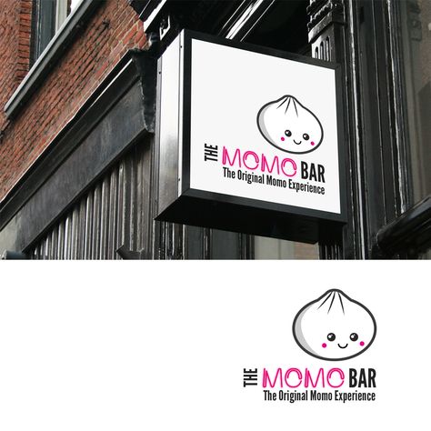 The Momo Bar in Logo Design Inspiration by Soda Pop Graphics Shop Momo Packaging Design, Momo Shop Design, Momos Shop Design, Momo Logo Design Ideas, Dumpling Logo Design, Momo Logo Design, Momos Logo, Dumpling Tattoo, Bar Graphic Design