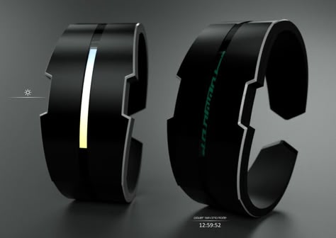 dw_ray_by_firdaus_03 Futuristic Gadgets, Tech Bracelet, Futuristic Accessories, Futuristic Watches, Led Watch, New Technology Gadgets, Smart Glasses, Cyberpunk Aesthetic, Wearable Device