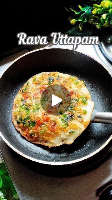 Renuka Salunke on Instagram: "Rava Uttapam 😍
Ingredients 👇 
Rava / Semolina - 1 Cup 
Dahi /Curd - half Cup 
Baking soda - half tbsp 
Rice flour - 2 tbsp 
Water - half Cup 
Salt to taste 
Chopped onion 
Green chilli 
Carrot 
Capcicum 
Tomato 
Coriander leaves 
Oil 
.
.
.
.
.
For more food updates 
Follow 👣 👉 @homecheff_renu
.
.
.
.
.
.
.
Like share comments and save for later 🤗 
.
.
.
.
.
.
#uttapam #rava #recipe #dosa #reels #foodreels #explore #viral #homecheff_renu #foodies" Instant Uttapam Recipe, Rava Uttapam Recipe, Rava Recipes, Paper Dosa, Rava Dosa Recipe, Uttapam Recipe, Rava Dosa, Dosa Recipe, Curd Recipe