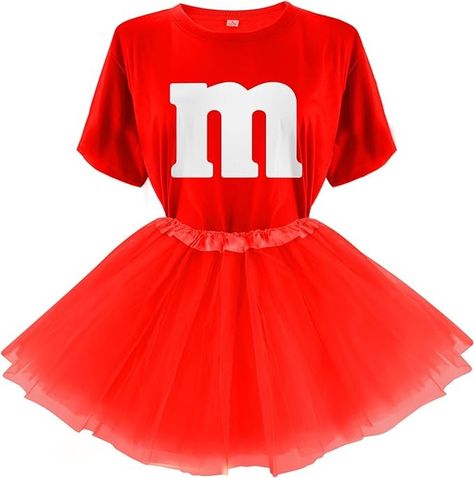 T-Shirt Tutu Skirts, Team Group T-Shirt, Funny Costumes for Halloween Christmas Party Costume Red M&m Costume, Pink M&m Costume, M N M Costume, Halloween Costumes With Red Skirt, M And M Halloween Costume, Easy Cute Halloween Costumes For Women, M And M Costume, M M Halloween Costume, M&m Halloween Costume