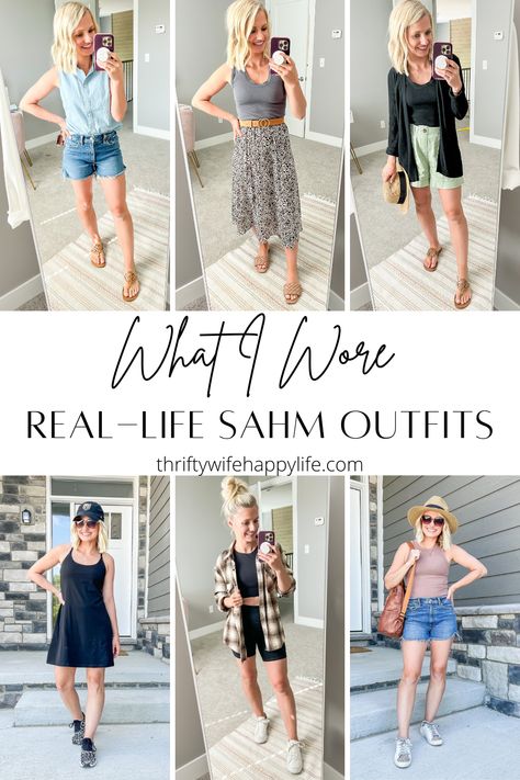 Stay At Home Mom Outfits Summer, Tcu Outfits, Wide Leg Jeans Summer, Sahm Outfits, Stylish Mom Outfits, Summer Day Outfits, Summer Outfits Women 30s, Comfortable Summer Outfits, Mom Style Summer