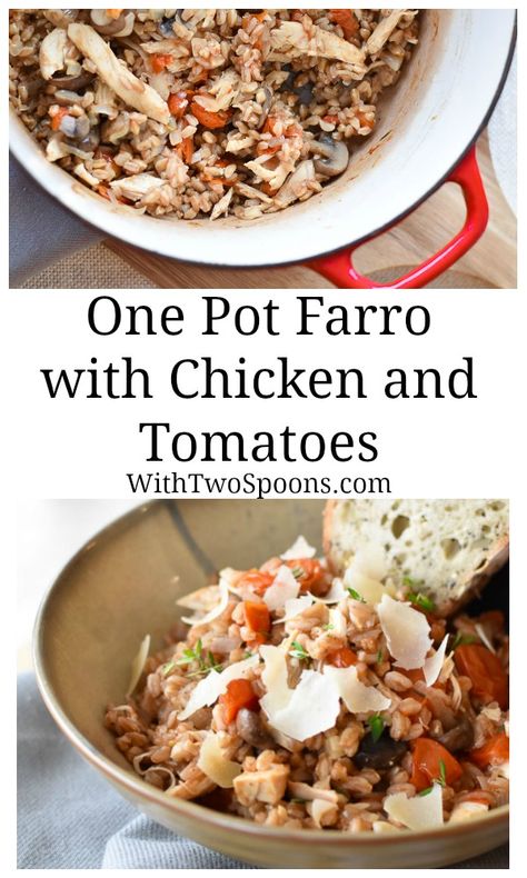 Twin Cities Live Recipes, Chicken And Tomatoes, Rock Crock Recipes, Crock Meals, Farro Recipes, Chicken Tomatoes, Grain Recipes, Scrumptious Food, Pan Dinners