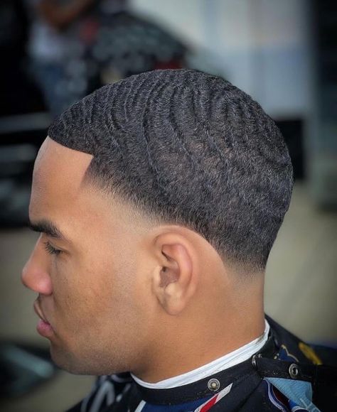 Wave Length Fade Black Men, High Taper Waves, Low Taper Waves, Taper Fade Alto, Skin Taper, 360 Waves Hair, Waves Hairstyle Men, Wave Photo, Fade Haircut Designs