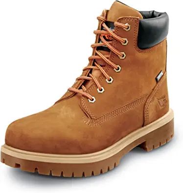 $139.95 Rubber sole Waterproof leather upper Seam sealed waterproof construction Nonmarking, oil, and abrasion resistant outsole with MaxTRAX tread for superior slip resistance Soft toe; no safety toe cap ASTM EH compliant Rubber Sole Boots, Timberland Boots Mens, Adidas Shoes Mens, Shoe Image, Timberland Pro, Work Boots Men, Boots Mens, Safety Boots, Work Boot