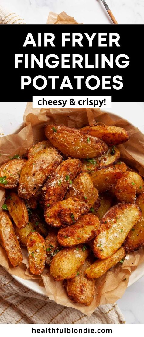 Crispy Potatoes Air Fryer, Air Fryer Baby Potatoes, Potatoes Air Fryer, Fingerling Potatoes Recipes, Air Fryer Potatoes, Air Fry Potatoes, Air Fryer French Fries, Grow Food, Fingerling Potatoes