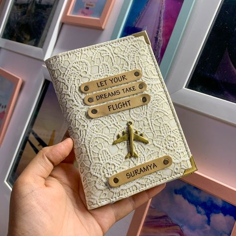 🌍💭 Take your dreams to new heights with this elegant designer passport cover. Perfect for those who aspire to let their dreams take flight, customized just for you. #DreamBigFlyHigh #ElegantExplorer #LuxuryTravelEssentials #PersonalizedPassport #JourneyStylishly #AdventureAwaits Passport Cover Design, Luxury Travel Essentials, Vision Board Poster, Passport Design, Broken Iphone Screen, Broken Iphone, University Outfits, Minimalist Travel, Leather Passport Holder