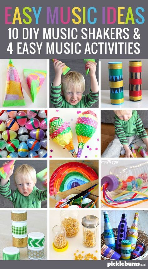 Get musical with your kids - it doesn't have to be hard! Try these 10 DIY music shaker ideas and 4 easy music activities Music For Toddlers, Music Lessons For Kids, Diy Music, Preschool Music, Music Crafts, Diy Musical Instruments, Music And Movement, Orff, Music Activities