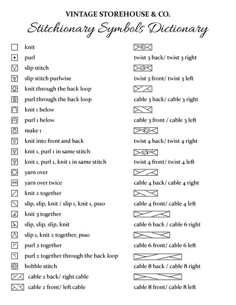 Knitting Symbols, Pattern Symbols, Loom Knitting Stitches, Knitting Abbreviations, Lace Knitting Stitches, Knitting Terms, Bamboo Knitting Needles, Knitting Help, Loom Knitting Projects