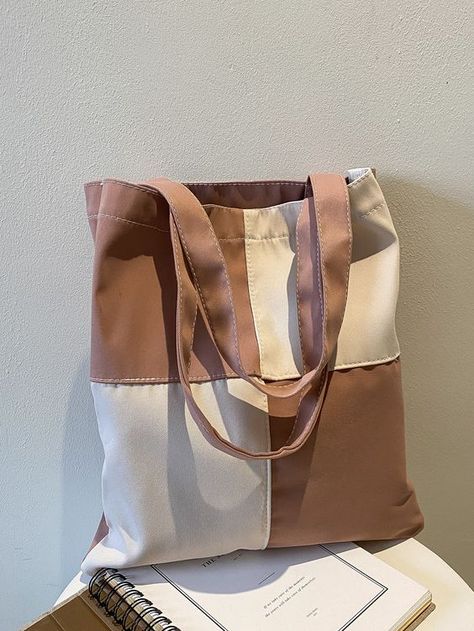 Two Tone Canvas Shopper Bag #jeansbagdiyideas #jeansbagdiyeasy #jeansbagdiypattern Jeans Bag Diy, Color Block Tote Bag, Handpainted Tote Bags, Canvas Shopper Bag, Luxury Tote Bags, Diy Bag Designs, Tote Bags Sewing, Denim Tote Bags, Diy Tote Bag