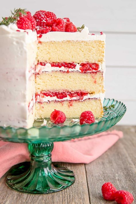 White Chocolate Raspberry Ice Cream, Raspberry Ice Cream Cake, Chocolate Raspberry Ice Cream, Raspberry Shortcake, Yellow Cakes, Chocolate Raspberry Cake Recipe, White Chocolate Raspberry Cake, Raspberry Cake Recipes, Morning Ideas