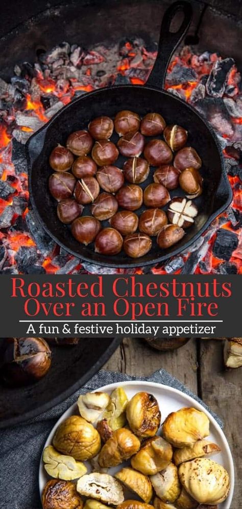 Roasted Chestnuts Recipes, Chestnut Recipes, Grilled Recipes, Grilling Ideas, Finishing Salt, Holiday Appetizer, Skillet Recipes, Fire Food, Roasted Chestnuts