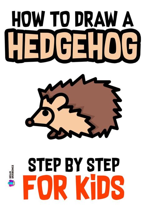 How to Draw a Hedgehog | Simple Guide for Kids Drawing Hedgehog, How To Draw A Hedgehog, Easy Hedgehog Drawing, Hedgehog Drawing Simple, Hedgehog Cartoon, Hedgehog Simple Drawing, Hedgehog Drawing Sketches, Hedgehog Doodle How To Draw, Hedgehog Drawing Realistic