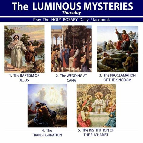 Luminous Mysteries Luminous Mysteries Of The Rosary, Luminous Mysteries, Mysteries Of The Rosary, The Transfiguration, Holy Rosary, The Rosary, Eucharist, Rosary, How Many