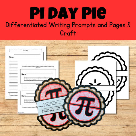 #craft #craftivity #writing #diferentiated #piday #pi #math #pie #pidaypie #3.14 Pie Day 3.14 Activities, Pi Day Coloring Sheets, Pi Day Elementary Activities, Free Pi Day Printables, Pie For Pi Day, Writing Craftivity, Math Crafts, Pi Day, Glue Crafts