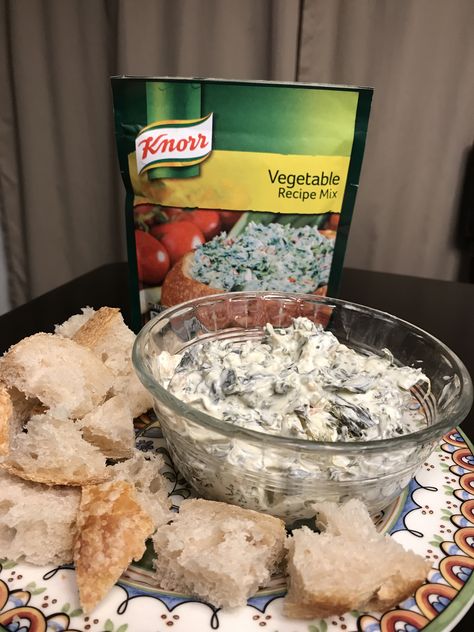 Spinach Dip Recipe Easy, Knorr Vegetable Dip, Knorr Spinach Dip, Soup Bread, Swedish Pancakes, Spinach Dip Recipe, Vegetable Dip, Food Cookies, Dinner Side