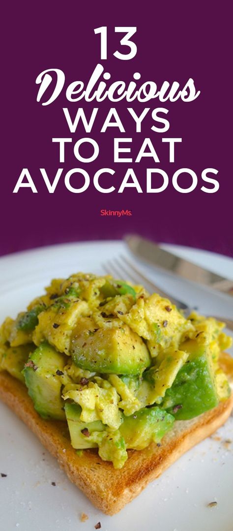 Try these 13 Delicious Ways to Eat Avocados... Because avocados are delicious. :) 1200 Calorie Diet Meal Plans, Avocado Recipes Healthy, Avocado On Toast, Avocado Dessert, Avocado Brownies, Avocado Salat, Avocado Smoothie, Keto Foods, On Toast