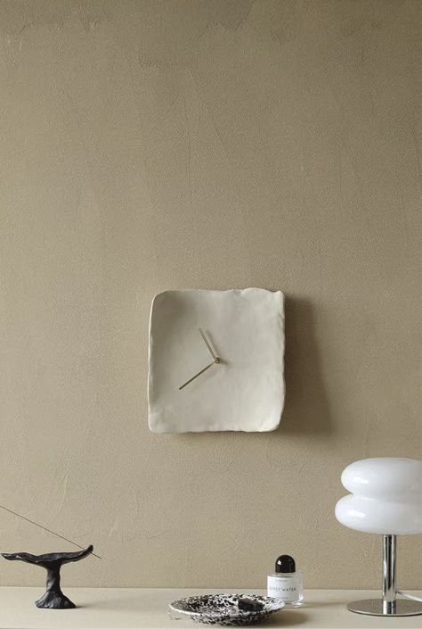 Handmade with resin, please wipe carefully with a towel to maintain. Approx Size: 26 x 27cm Clay Clock, Clock Ideas, Wabi Sabi Wall, Beauty Organization, Artwork Ideas, Office Desk Decor, Candle Vase, Vase Candle Holder, Mirror Wall Art