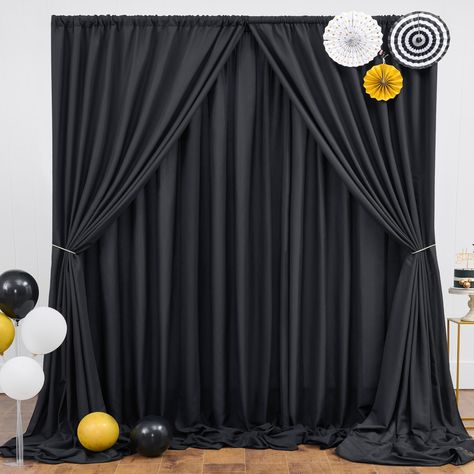 PRICES MAY VARY. Fabric: 100% Polyester. ① Thick; ② Drapes Naturally; ③ Washable; ④ Ironable; ⑤ Durable; ⑥ Easy handling and carry. Wrinkle Free after ironed. You can keep it for future events. 20 ft x 10 ft Backdrop Curtains Package: 4 panels each measuring 5ft width x 10ft height covering a total area of 20ft width by 10ft height. Easy to Hang ON: Come with a 4 inches rod pocket. You can hang it on a photo backdrop stand, arch backdrop stand or balloon arch stand. Wide Compatibility: White dra Photo Backdrop Stand, Flower Props, Graduation Party Backdrops, Backdrop Curtains, Photo Studio Lighting, Party Streamers, Curtain Backdrops, Black Backdrop, Party Pops