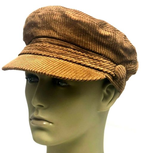 Hat - G & H Corduroy Fiddler Hat. Colour - Brown Unisex. Sizes - 55cm, 56cm, 57cm, 58cm, 59cm, 60cm and 61cm Approx. Material - Outer 100% Cotton and 100% Polyester Lining Made in China. CHILDRENS CHART All sizes are approx always measure your childs head before ordering.  Free P&P to the UK Same day dispatch if ordered before 12pm Monday - Friday We do not post at the weekends 14 Days no quibble Returns Any Questions please message through Ebay messaging system. Breton Cap, Greek Fisherman Hat, Breton Hat, Fiddler Hat, Fiddler Cap, Peaky Blinders Characters, Corduroy Cap, Painter Hat, Baker Boy Hat