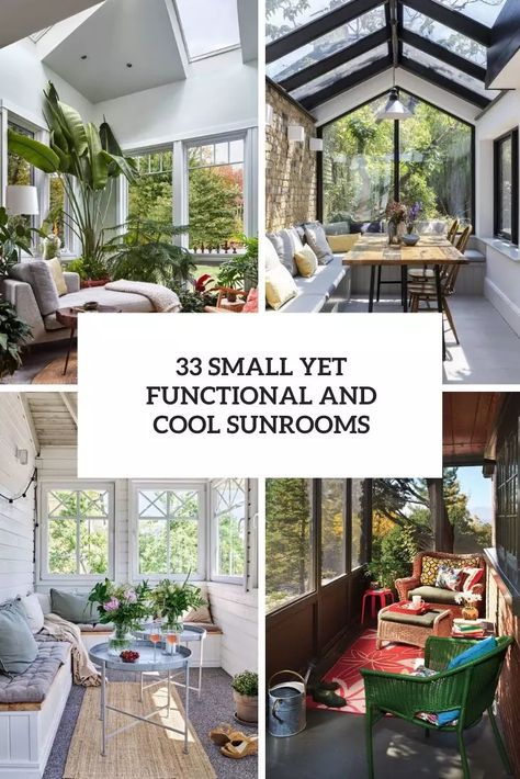 33 Small Yet Functional And Cool Sunrooms - Shelterness Cozy Sunroom Ideas Small Spaces, Atrium Sunroom, Small Sunroom Ideas On A Budget, Indoor Sunroom Furniture Ideas, Modern Sunroom Ideas, Tiny Sunroom, Sunroom Office Ideas, Indoor Sunroom Furniture, Indoor Sunroom Ideas