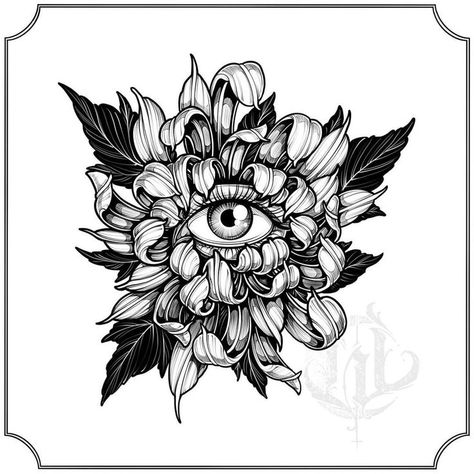 Flower Eye Tattoo, Positivity Tattoo, Thumb Tattoos, Chrysanthemum Tattoo, Elbow Tattoos, Stomach Tattoos, Knee Tattoo, Tattoo Project, Japanese Tattoo Art