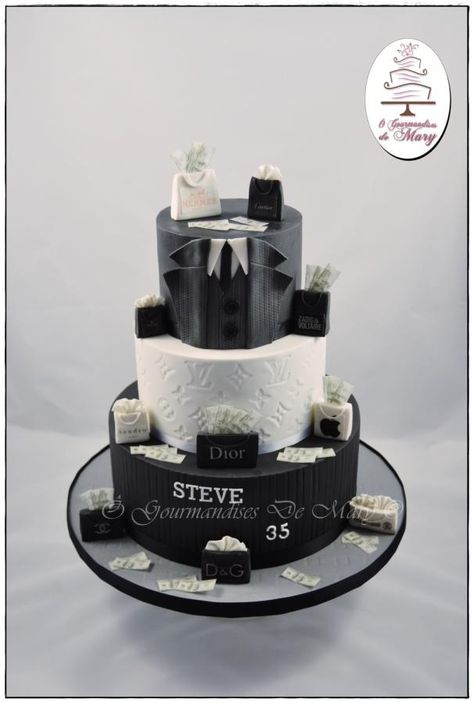 Luxury shopping for men  - Cake by Ô gourmandises de Mary Luxury Birthday Cake For Man, Luxury Cake For Men, Luxury Birthday Cake, Cake For Men, Torte Decorate, Birthday Cake For Husband, Bottle Cake, Cake For Husband, Birthday Cake For Him