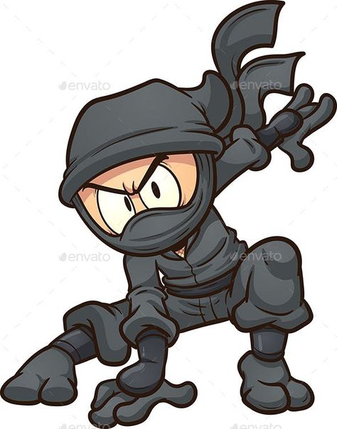 Cartoon Ninja by memoangeles | GraphicRiver Cartoon Ninja, Ninja Character, Ninja Illustration, Ninja Suit, Badass Drawings, Arte Ninja, Graff Art, Ninja Art, Vector People