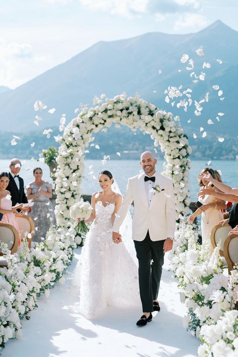 An All-White Affair at Grand Hotel Villa Serbelloni in Bellagio, Italy Como Italy Wedding, Lake Como Italy Wedding, Wedding Ceremony Order, Villa Serbelloni, Wedding Ceremony Outline, Ceremony Outline, Ceremony Order, Order Of Wedding Ceremony, Bellagio Italy