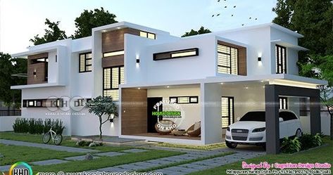 5 bedroom minimalist box type contemporary house plan in an area of 2925 square feet Modern Box Type House Design, Box Type House Design, Box Type House, House Design Single Floor, Design Elevation, Kerala House, Modern Minimalist House, Bedroom Contemporary, Modern Minimalist Bedroom