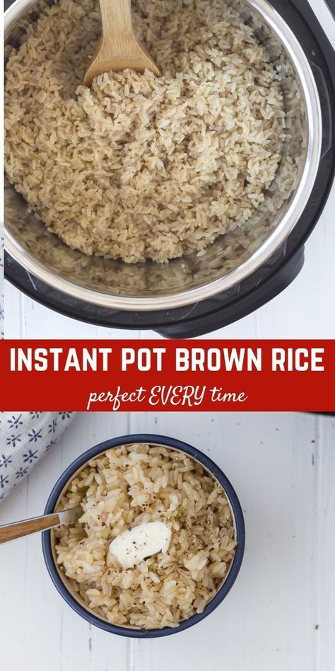 Instant Pot Brown Rice is easy to make and comes out perfectly every time! No more guessing games when it comes to making rice! Freezing Cooked Rice, Instant Pot Healthy, Rice In The Instant Pot, Cook Brown Rice, Best Freezer Meals, Cooking Basmati Rice, Pot Food, Cooking Jasmine Rice, Cook Rice