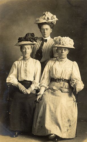 Three serious Edwardian ladies in Blackpool Set Theory, Edwardian Hat, Studio Portrait, Blackpool, Large Picture Frames, Edwardian Era, Edwardian Fashion, Picture Library, Studio Portraits