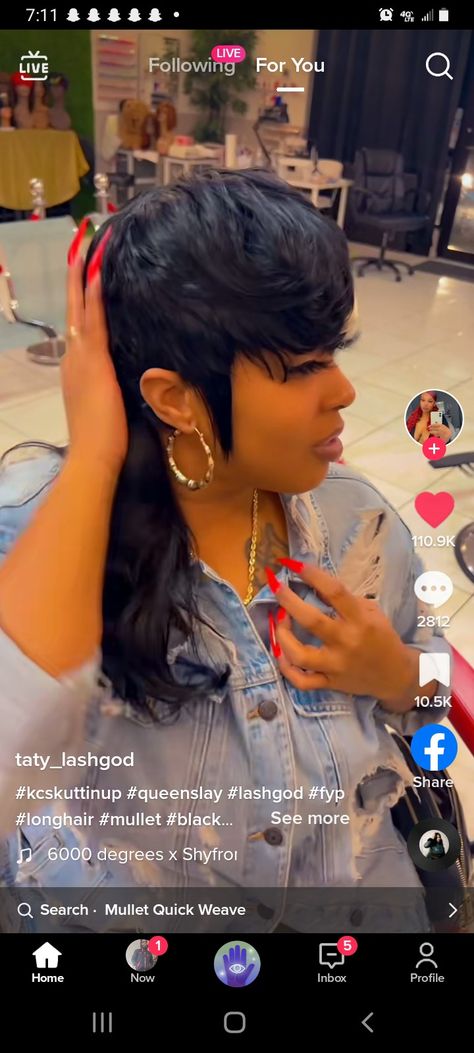 27 Piece Quick Weave Mullet, Mullet Weave, Kelly Cut Quick Weave, Quick Weave Mullet Black Women, Weave Mullet, Mullet On Black Women, Mullet Quickweave Black Women, Quick Weave Mullet, Mullet Hairstyle Black Women