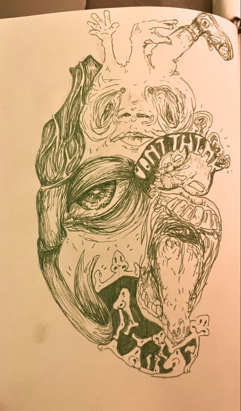 Pen doodle of an anatomically correct mental heart Anatomical Heart Drawing, Anatomically Correct Heart, Pen Doodle, Pen Doodles, Heart Doodle, Sketchbook Inspo, Heart Drawing, Anatomical Heart, Ap Art