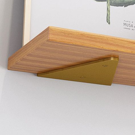 2pcs Triangle Bracket Support Wall Shelves Right Angle Fixed Bearing Shelf Dining Table Bookshelf Gold Shelving, Shelf On Wall, Gold Shelf Brackets, Shelving Brackets, Gold Shelves, Bracket Shelf, Wall Shelf Brackets, Floating Shelves Kitchen, Floating Shelf Brackets