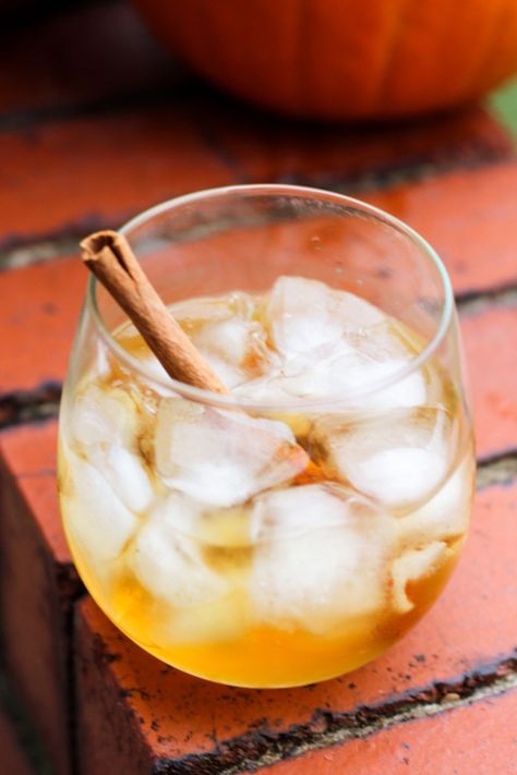 Pumpkin vodka, licor 43, and chai tea all combine for this tasty fall cocktail. Pumpkin Cocktails Vodka, Chai Cocktail, Pumpkin Cocktails, Chai Tea Drinks, Cocktails Vodka, Pumpkin Spices, Spicy Drinks, Fall Cocktail, Pumpkin Chai